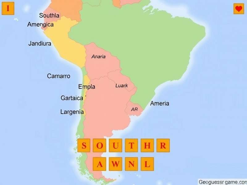 GeoGuessr South America map showing diverse landscapes