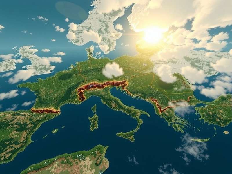 Swiss Alpine landscape with mountains and lake typical in GeoGuessr