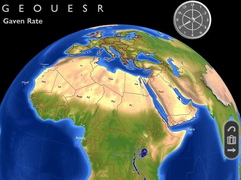 Person exploring a digital world map on a large screen, representing GeoGuessr gameplay