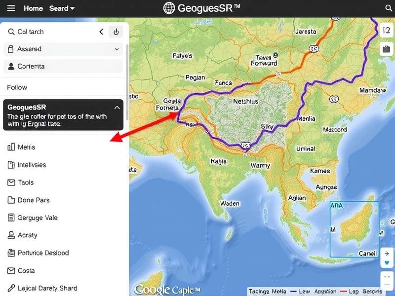 A world map with location pins highlighting GeoGuessr gameplay