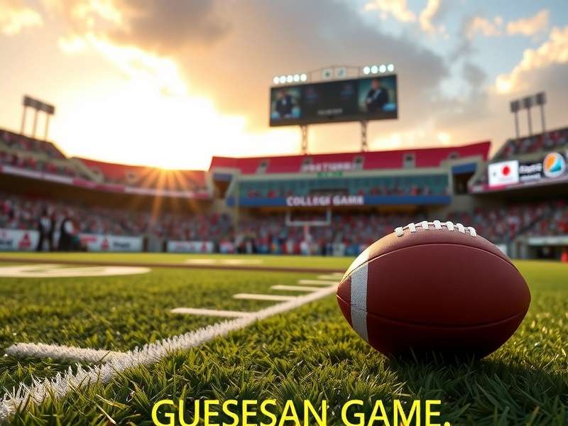 College football stadium aerial view during a game