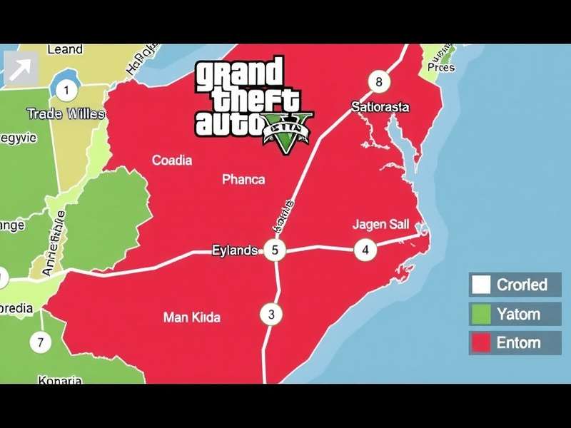 Geoguessr and GTA V fusion gameplay concept art showing a map and a cityscape