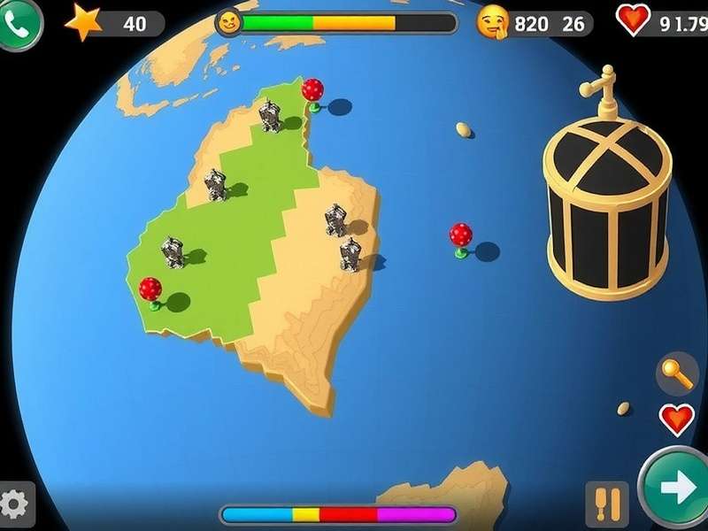 Person playing a geography guessing game on a laptop with a world map visible