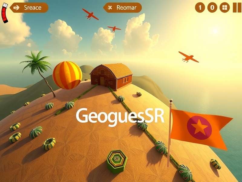Geoguessr Gamer Edition gameplay interface showing street view and map
