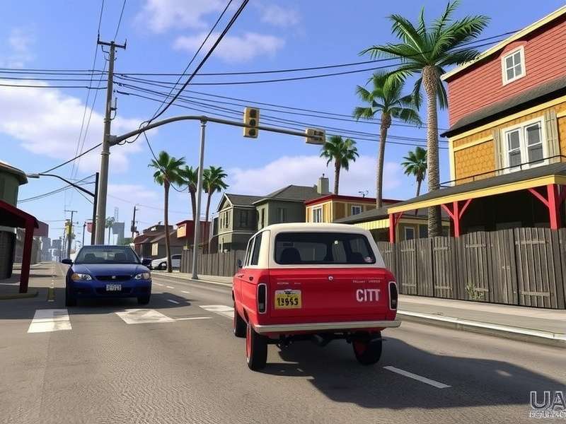 GeoGuessr GTA 2 gameplay showing street view of Los Santos with map overlay