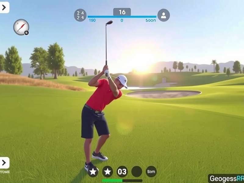 A serene golf course landscape viewed from Google Street View, showcasing manicured greens and sand bunkers