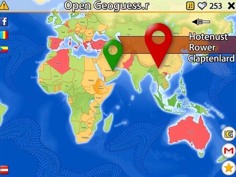 Open Geoguessr gameplay showing global street view locations