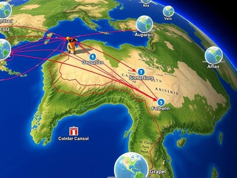 Person playing a geography guessing game on laptop