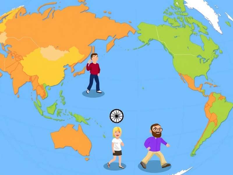 Screenshot of GeoGuessr gameplay showing a street view and a world map